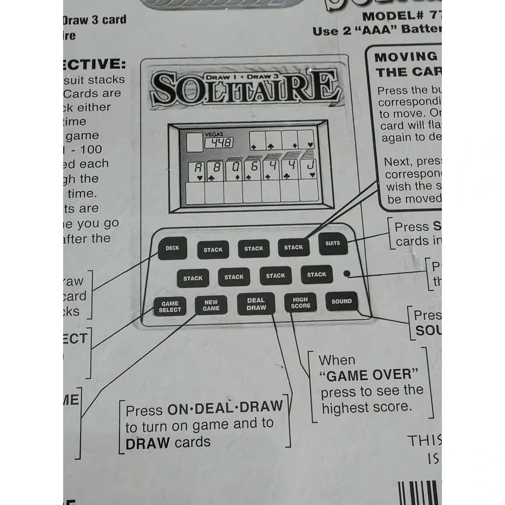 Classic Game Collection 2004 Handheld Electronic Solitaire Game NEW Untested